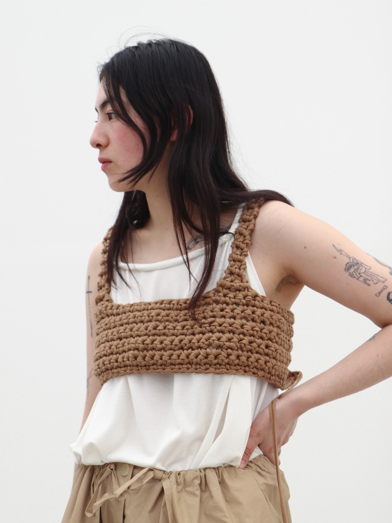 Hand made knitted bra top (amber)